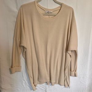 Carly Jean Los Angeles Cream Crew Neck Sweater